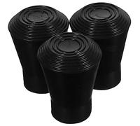 Warmhm 3 Pezzi Pad per batteria laccio tampone piede piedi del supporto per batteria tamburo jazz gamba pad per grancassa coprigambe in gomma supporto per rullante piedini in gomma Nero