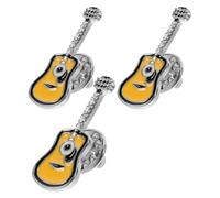 Warmhm 3 Pezzi Spilla da Bavero Design Retrò e Finitura Lucida in Lega Gialla a Forma di Chitarra Realizzata Lavorazione Fine per Natale e Matrimoni