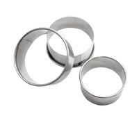 Warmhm 3 Pezzi Stampo Rotondo per Gnocchi, Acciaio Inox, Taglio Impasto | Casa e Negozio, Forma Tonda, Finitura Argento, Tre Pezzi, per Pane e Sandwich