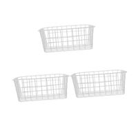 Warmhm 3 Pz Portaoggetti Del Congelatore Cesti in Filo Metallico Organizer Per Congelatore Orizzontale Organizer Per Cestini Snack Cesto Di Frutta Ferro Da Stiro Bianca Verdura