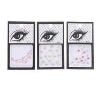 Warmhm 3 Set Adesivi per Viso Gemme Decorative in Resina per Occhi e Corpo, Diverse Forme, Autoadesivi per Make-up e Festa di Halloween