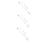 Warmhm 3 Set Bastoncino Di Miscelazione Cucchiai Accessori Maniglia Fabbricazione Forks Bar Spoon Misurino Cocktail Agitatore Cocktail Forchetta Da Ghiaccio Silver 4 Pezzi*3