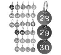 Warmhm 30 pezzi Targhette Numerate Inossidabile per Portachiavi Identificatori Pratici per Chiavi Design e per e Identificare