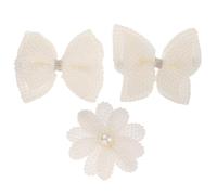 Warmhm 3pezzi Fiocchi per Capelli per Bambine Clip Decorazioni per Capelli Perle Finte Forcine alla Moda per Feste e Scuola Piccoli Fiocchi per Materiali Metallici e Stoffa