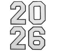 Warmhm 4 Pezzi 2026 Toppe Termoadesive con Numero, Applicazioni Ricamate Fai da Te per Abbigliamento, Cappelli, Borse, Maglie Della Squadra E da Laurea