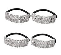 Warmhm 4 Pezzi Di Elastici Per Coda Di Cavallo Con Strass - Fasce Elastiche Glamour Per - Ideali Per Acconciature Eleganti e Casual