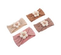 Warmhm 4 Pezzi Fasce Elastiche Neonata con Fiori Morbide e Regolabili Accessori Capelli per Ragazzo Ragazza Bambine e Colori Vivaci e Dettagli Floreali Eleganti