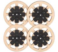 Warmhm 4 Pezzi Ruote in Legno per Macchinine Giocattolo Rc, Piccole Ruote Resistenti per Auto Telecomandate, Accessori Fai da Te per Veicoli Giocattolo e Sviluppo Abilità Manuali