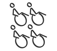 Warmhm 4 Pezzi Segnali Bagno Disabili in Acrilico Nero Opaco Cartelli Accessibilità Sedia Rotelle per Porte Wc Unisex Indicazioni Tattili Facili da Installare per Bagni Accessibili