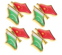 Warmhm 4 pezzi Spille Metallo Amicizia Pakistan Cina Distintivi Eleganti e Sobri Accessori Decorativi per Cappelli e Simbolo Unità Culturale