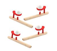 Warmhm 4Pezzi Giocattoli Galleggianti Legno Educativo Bilanciamento con Pipa Soffiaggio per Sviluppo delle Abilità Motorie e Genitore