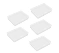 Warmhm 5 pezzi Scatole Porta Carte Poker Rettangolari Trasparenti in Plastica Durevole con Coperchio Organizer per Carte da Gioco e Piccoli Oggetti Protezione Antigraffio e Impilabile