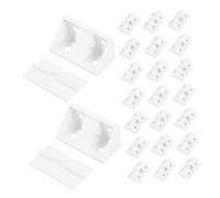 Warmhm 50 Set Staffe Angolari in Plastica Bianca con Copertura Supporto Retto Rinforzato per Mobili Mensole Armadi e Pareti Divisorie Fissaggio Resistente e Design per