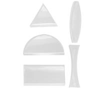 Warmhm 5pezzi Lente Convessa Di Lente Ottica in Vetro Transparente Concava Strumenti Didattici Scientifici Per Insegnamento Delle Scienze e Fisica