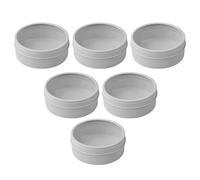 Warmhm 6 Pezzi Contenitore Rotondo in Latta, Button Storage Tin, Bianco, in Tinplate, per Conservare Bottoni e Accessori da Bricolage, per Artigianato e Organizzazione