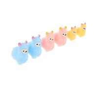 Warmhm 6 Pezzi Miniature Alpaca Resin Figurines Cute Small Animal Ornaments For Micro Landscape Fairy Garden Desk Decor Compact Resin Models For Indoor Outdoor Use