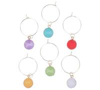 Warmhm 6 Pezzi Segna Bicchieri a Pendente per Vino, Set Decorativo Festivo | Pranzi e Feste, Design Chic e Riutilizzabile, Lega Plastica Resina, Accessorio Colorato Pietre Colore Casuale