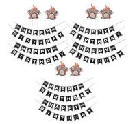 Warmhm 6 Set Decorazioni per Feste Compleanno Auto da Corsa Bandiere a Scacchi Nere Striscioni da Corsa e Gagliardetti Kit Completo per Feste a Tema Racing Decorazioni da Appendere