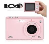 Warmhm 64gb Fotocamera Digitale Vintage Compatta con Display Memoria Integrata Zoom Anti-vibrazione per Scatti Semplici e Viaggi