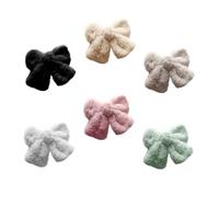 Warmhm 6pezzi Copricapo Fiocco Di Peluche Di Fermagli Per Capelli Forcina Accessori Per Capelli Femminili Ciuffo Materiale Di Peluche Caldo e Delicato Per Feste Banchetti e Matrimoni