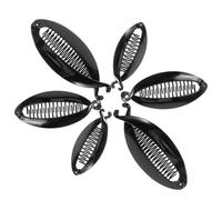 Warmhm 6pezzi Fermagli Banana in Resina Nera Clip Parrucchieri Antiscivolo Per Coda Di Cavallo Tenuta Forte e Riutilizzabili Formati Large Medium e Small Per Donne e Ragazze