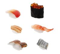 Warmhm 6pezzi Miniature Sushi Simulation Models Realistic Japanese Food Ornaments for Home Kitchen and Restaurant Display for Play and Decoration
