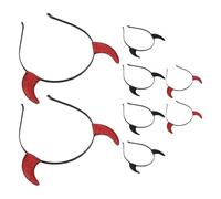 Warmhm 8pezzi Cornacchie di Diavolo per Halloween Pz Fascia per Capelli Glitter da Demone Accessorio per Costume di Halloween Travestimento da Cosplay Orecchioni da Demone per Feste