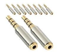 Warmhm Adattatore Audio Jack Maschio 2,5 Mm a Femmina 3,5 Mm Set da 10 Pezzi, Convertitore per Cuffie Stereo a Mono, Connettore Metallico per Altoparlanti e Accessori Audio Domestici