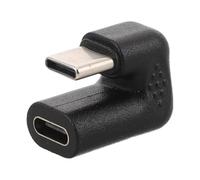 Warmhm Adattatore U a 90 Gradi USB Tipo C Maschio a Femmina Nero in Plastico e Lega per Smartphone e Laptop Funzione di Estensione e Riduzione dello Sforzo del Cavo per Uso Quotidiano