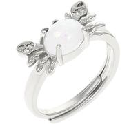 Warmhm Anello da Donna a Forma di Granchio con Pietra Chiara, Anello Estetico Semplice e Comodo per Feste e Nozze, Regalo per Ragazze Adolescenti e Fidanzamento