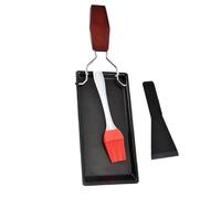 Warmhm Bistecchiera Manico in Legno Padella Steak Comal Antiaderente Mini per Barbecue Outdoor e Cucina Leggera e Compatta per Picnic e Grigliate