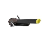 Warmhm Bloccasterzo Auto Pieghevole in Lega Alluminio con Protezione PU Antifurto per Volante Spesso con Cuscinetto Antiusura e Allarme Acustico Nero Elegante