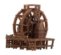 Warmhm Bonsai a Ruota d'Acqua Decorazioni mobili per acquari Scena dell'acquario Fishtank Watermill Accessorio per Fontana a Cascata Fontana da Tavolo Resina Light Brown