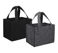 Warmhm Borsa Porta Bottiglie per Organizzare e Trasportare Bottiglie in Feltro 2 Pezzi 6 Scomparti e Manici , Leggera e Compatta come Regalo a Feste