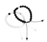 Warmhm Bracciale Pietre Naturali da 8mm per Coppie, Regolabile, Confezione da 2 Pezzi, Design Delicato e Resistente, per Abbinare Ogni Tipo di Abbigliamento