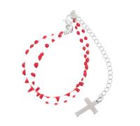 Warmhm Braccialetto a Croce Per Cosplay Con Goccia Di Sangue in Acciaio Resistente, Gioielli Gotici Da Festa Vintage Per Donna, Accessorio Delicato Per Halloween e Banchetto