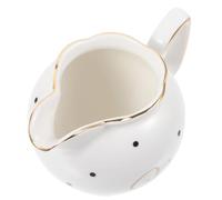 Warmhm Brocca in Ceramica per Latte Piccolo Bordo Dorato, Bollitore Elegante Multiuso per Sciroppo e Panna, Contenitore per Caffè in Stile Europeo per Uso Domestico e Bar