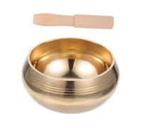 Warmhm Campana Tibetana con Accessori per Meditazione Yoga e Rilassamento Made in Hand Supporto per Campane Tibetane Campana con Bacchette di Bacchette per Campane