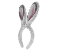 Warmhm Cerchietto Orecchie Coniglio Grigio con Lunga Fascia Morbida e Resistente per Adulti Accessorio Versatile per Feste Cosplay e Compleanni