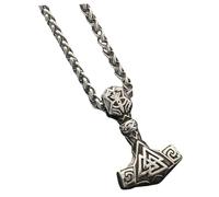 Warmhm Collana con Pendente Martello Vichingo in Resistente Vintage Norreno per Charm Hip Hop per Feste e Club