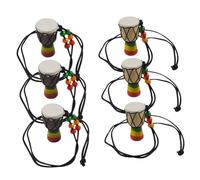 Warmhm Collana Etnica Africana Ciondolo Tamburo Djembe in Legno, Set da 6 Pezzi Mini Gioielli Percussioni Tribali per Ragazze, Accessorio Decorativo per Feste e Uso Quotidiano