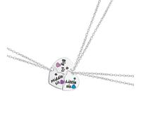 Warmhm Collana Forma di Cuore Puzzle per Sorelle e Amiche Parole Incise e Strass Scintillanti Regalo Elegante per Donne e Ragazze