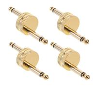 Warmhm Connettore per Pedale Chitarra 6,35 Mm Set da 4 Pezzi Adattatore Audio Placcato Oro per Pedaliera Collegamento Effetti Chitarra Uso Professionale e Home Studio