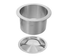 Warmhm Coperchio per Bidone Incassato da Piano Cucina Rotondo in Acciaio Inossidabile con Apertura Integrata Copertura Recessa per Gestione Rifiuti Igienica e Compatta per Cucine