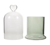 Warmhm Cupola Diffusore in Vetro Verde Antipioggia per Fiori Eterni con Base Decorativa, Semplice da Pulire e Antipolvere, per Allestimenti in Soggiorno