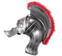 Warmhm Elmo Storico Costume in Plastica Argento per Cosplay e Feste | Accessorio Leggero e Comodo da Indossare, Stile Vintage Realistico, per Natale e Scena Fotografica