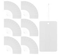 Warmhm Etichette in Pvc Bianche Impermeabili 4x7 Cm con Cordino, Set da 100 Pezzi per Identificazione e Spedizioni, Etichette Vuote Resistenti per Bagagli, Forniture per Ufficio e Uso