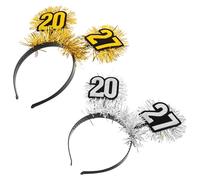 Warmhm Fascia per Chioma 2027 in Plastica Flessibile e Riutilizzabile, 2 Pezzi per Festa di Capodanno e Foto, Accessorio Festivo per Ragazze e Donne