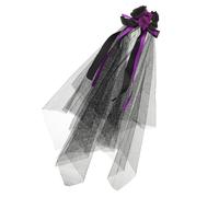 Warmhm Fascia per Chioma Halloween Copricapo Nero in Poliestere e Rete, Accessorio Versatile e Facile da Usare per Feste a Tema e Cosplay Donna in Design