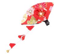 Warmhm Fermaglio Per Chioma a Forma Di Fiore Nappa Rosso, Forcina in Stile Giapponese Decorazione Floreale Fatta a Mano Per Donna Ragazza, Accessorio Chioma Per Feste Viaggi Uso Quotidiano